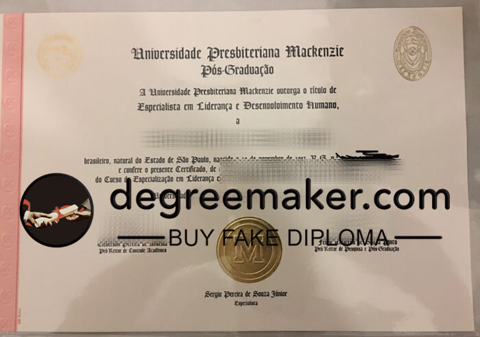 Mackenzie Presbyterian University diploma, buy fake diploma online. buy fake degree.