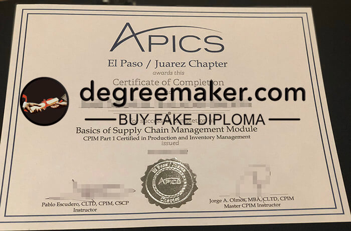 buy fake APICS certificate