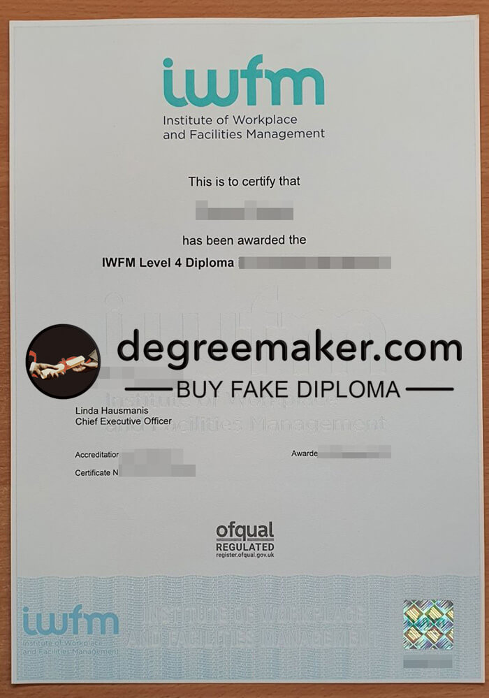 buy fake IWFM Level 4 diploma