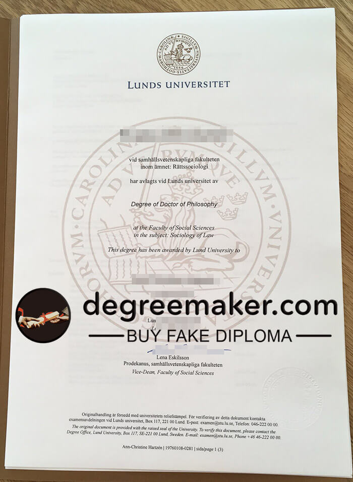 buy fake Lunds University degree