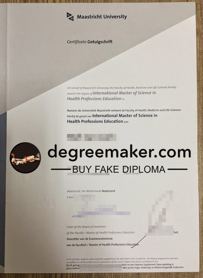buy fake Maastricht University degree