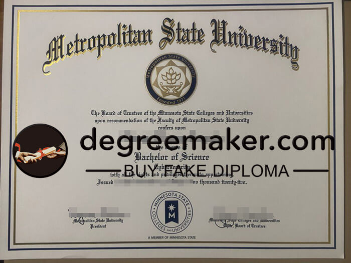 buy fake Metropolitan State University degree