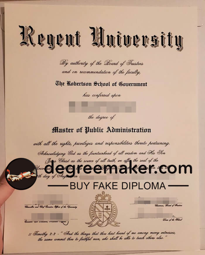 buy fake Regent University degree