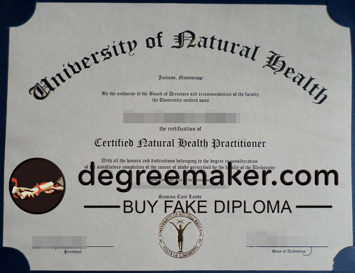 buy fake University of Natural Health degree