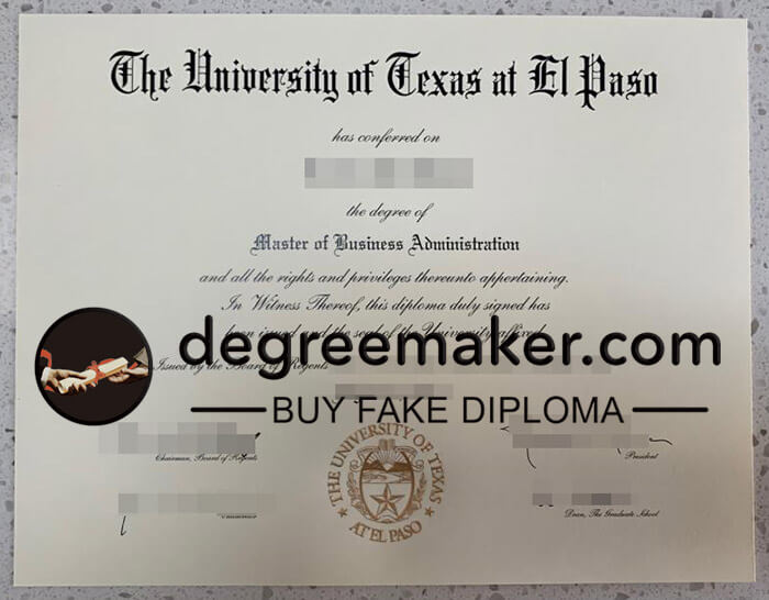 buy fake University of Texas at El Paso degree