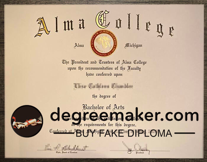 buy fake Alma College diploma online