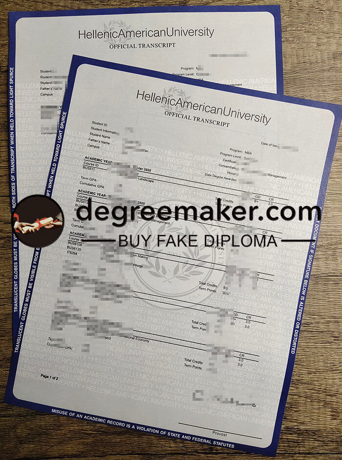 buy fake Hellenic American University degree