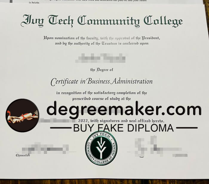 buy fake Ivy Tech Community College degree
