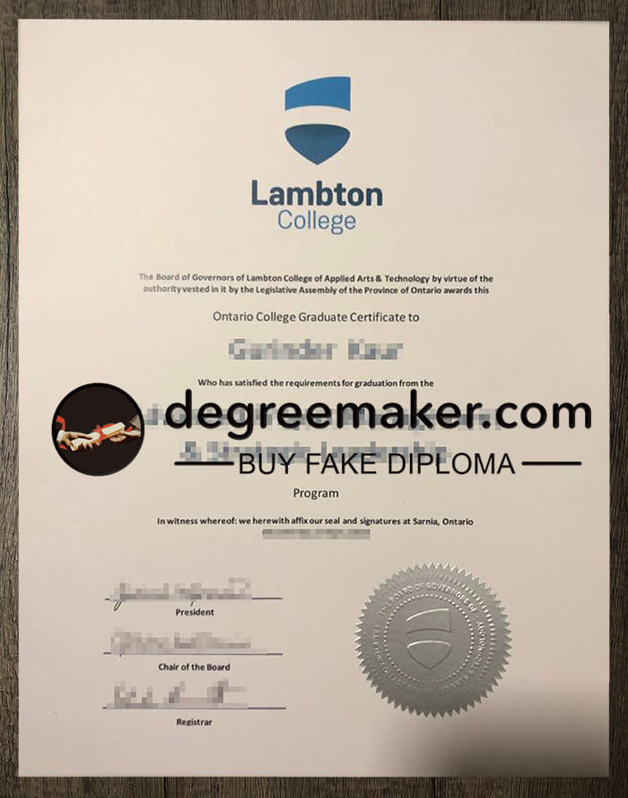 buy fake Lambton College degree