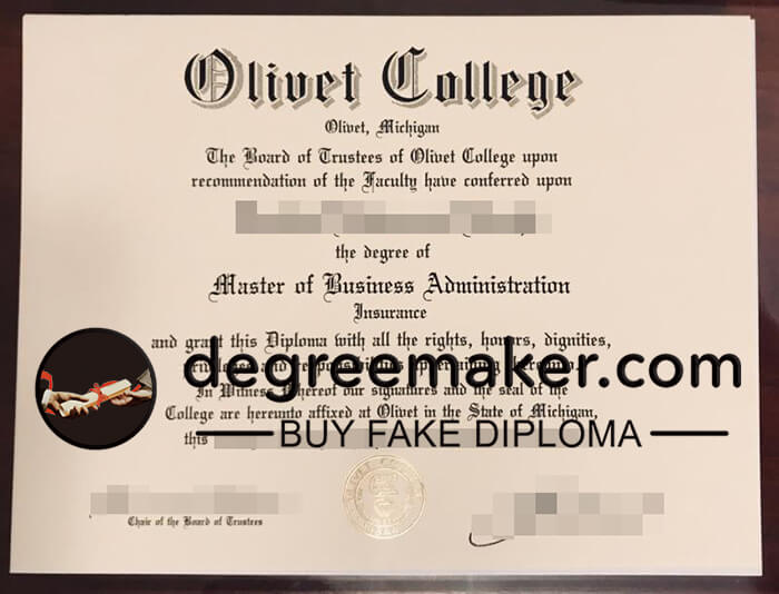 buy fake Olivet College degree