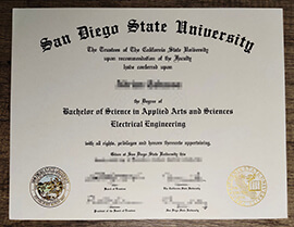 Order San Diego State University Old Version Diploma Online.