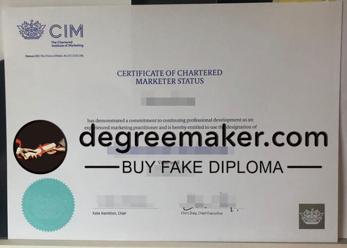 buy fake Chartered Institute of Marketing certificate