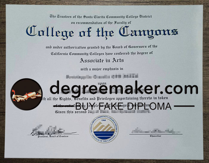 buy fake College of the Canyons degree
