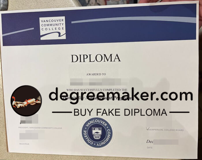 buy fake Vancouver Community College degree