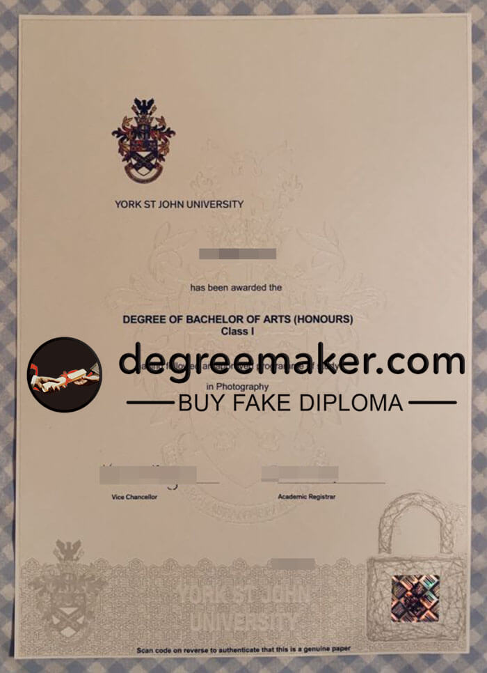 buy fake York St John University degree