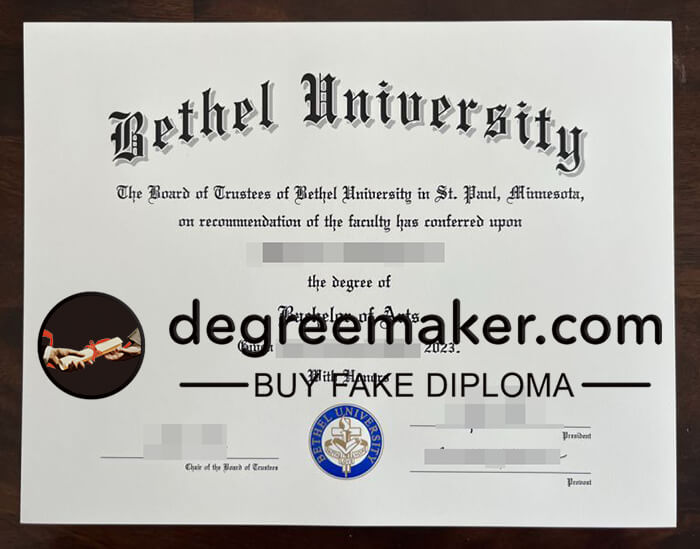 buy fake Bethel University degree