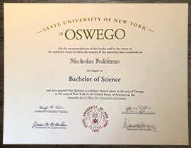 Order a fake State University of New York at Oswego degree.