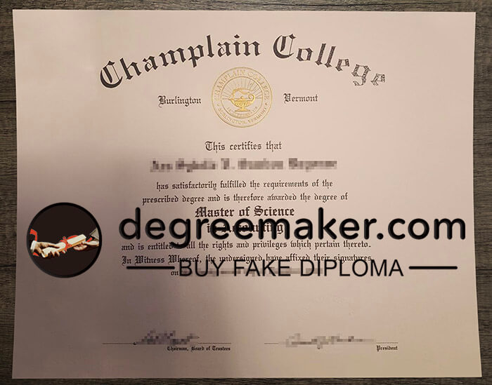 buy fake Champlain College degree