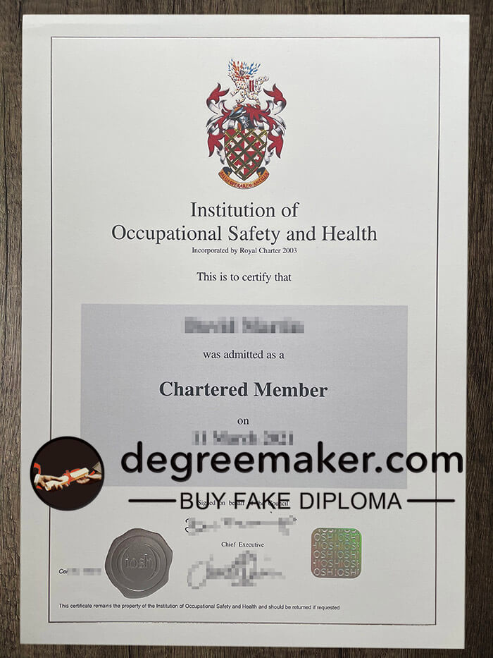 buy fake Institution of Occupational Safety and Health certificate