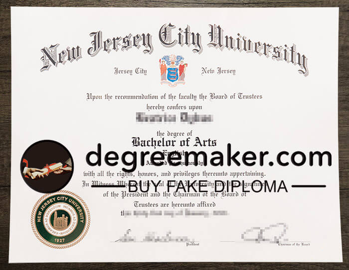 buy fake New Jersey City University degree