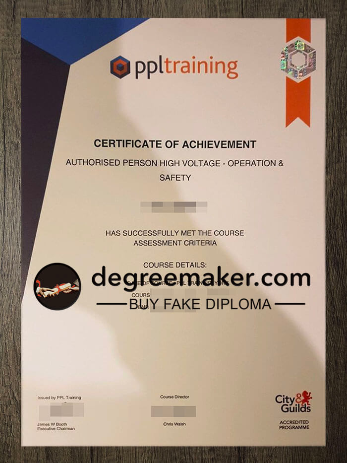 buy fake City Guilds PPL Training certificate