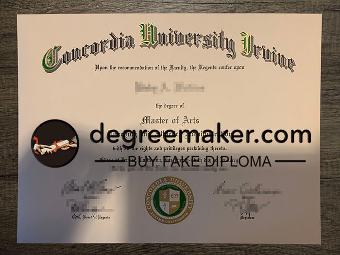 buy fake Concordia University Irvine degree