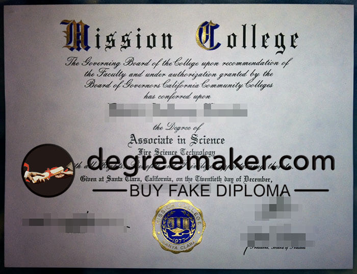 buy fake Mission College degree