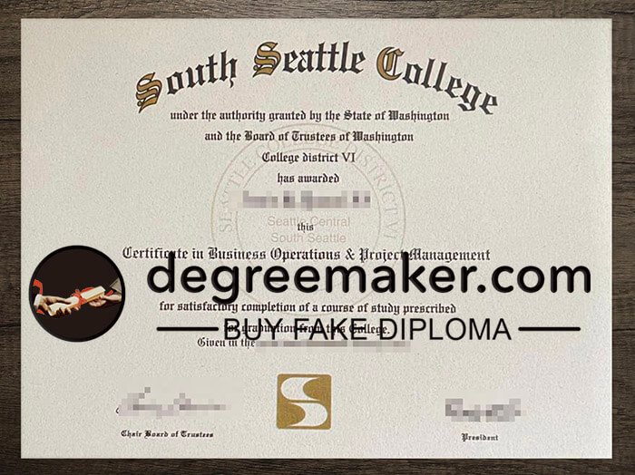 buy fake South Seattle College degree