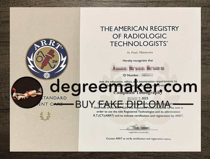 buy fake American Registry of Radiologic Technologists certificate