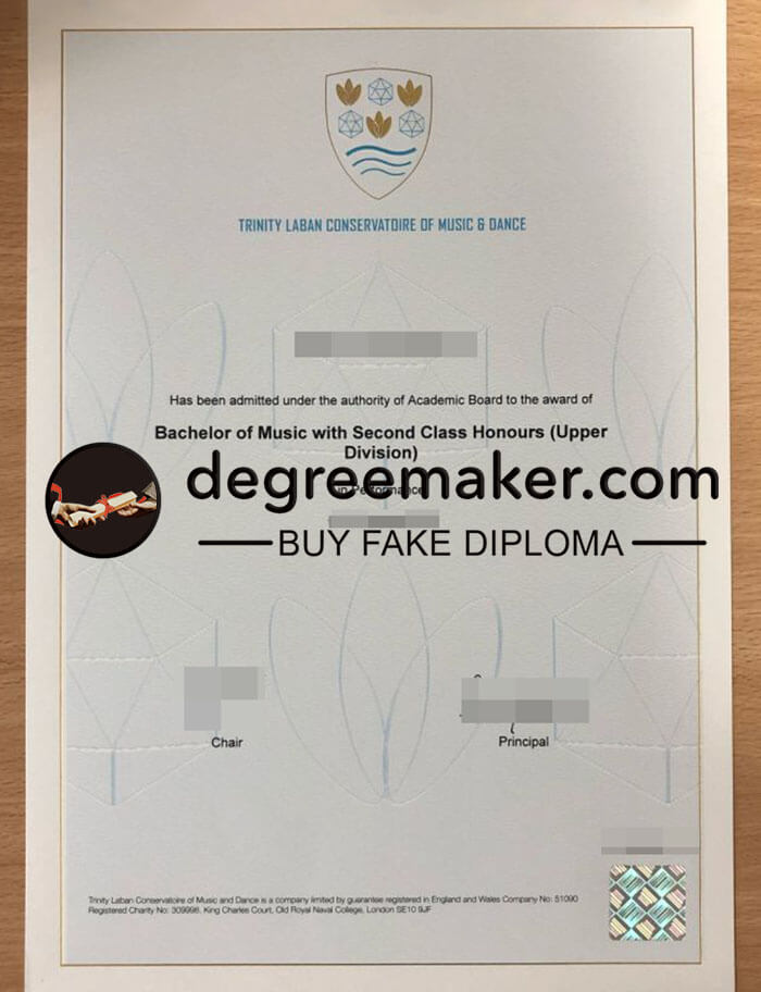buy fake Trinity Laban Conservatoire of Music and Dance degree