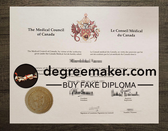 buy fake Medical Council of Canada certificate