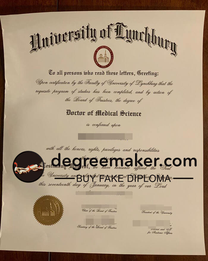 buy fake University of Lynchburg degree
