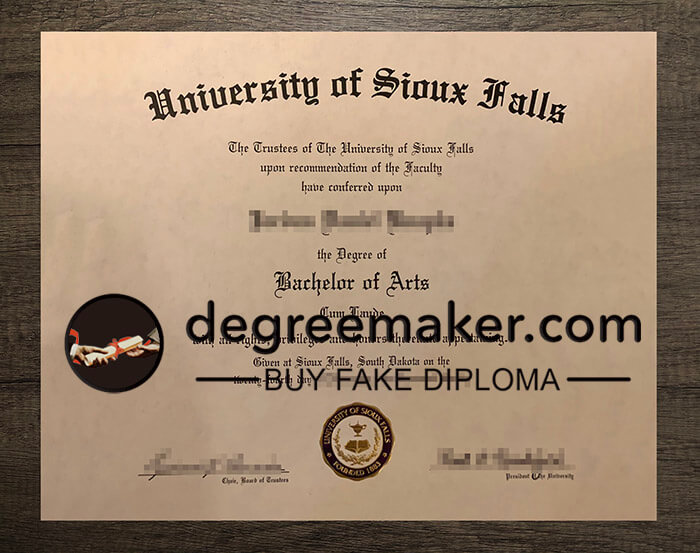 fake University of Sioux Falls degree