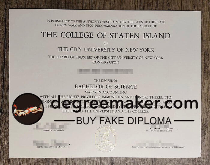 buy fake College of Staten Island degree