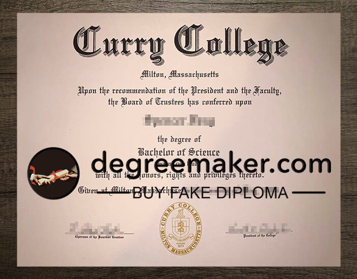buy fake Curry College degree