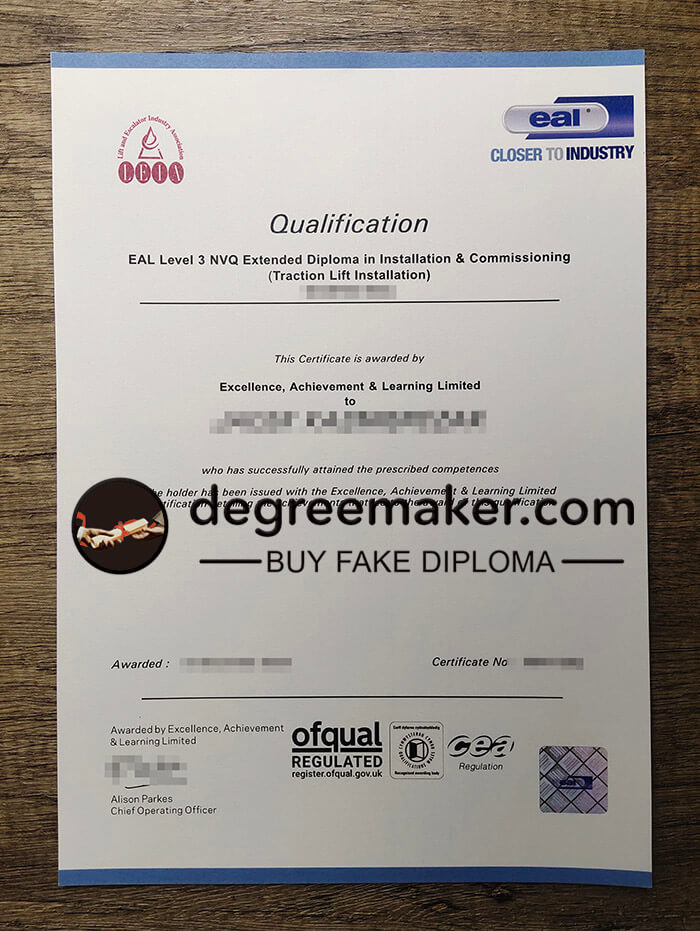 buy fake EAL Level 3 NVQ Extended diploma