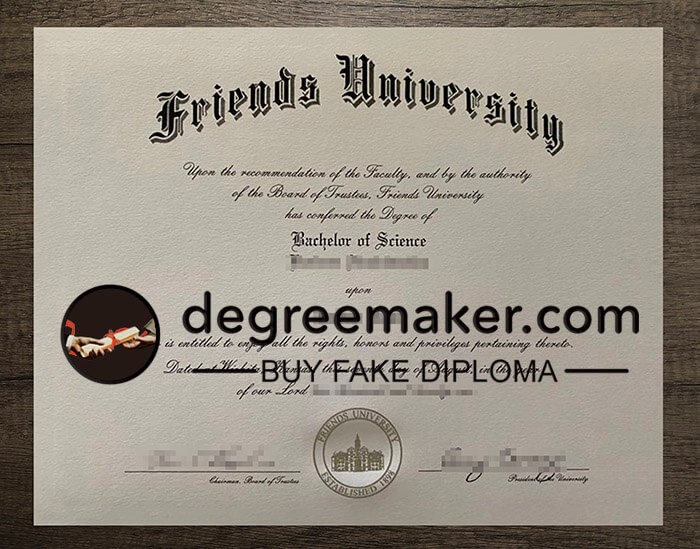 buy fake Friends University diploma