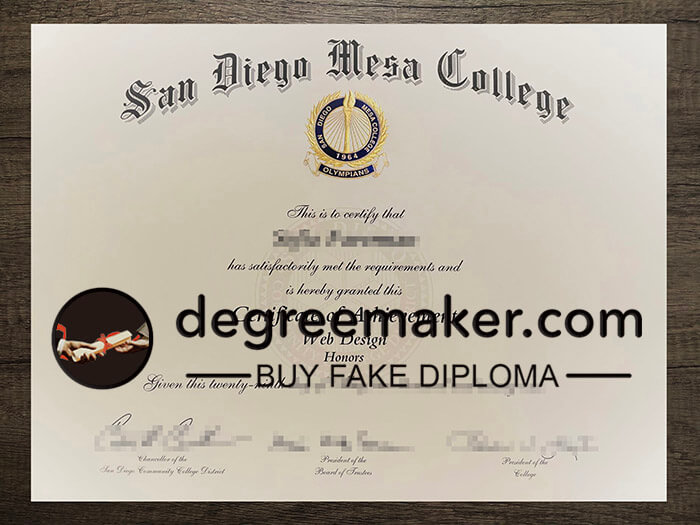buy fake San Diego Mesa College degree