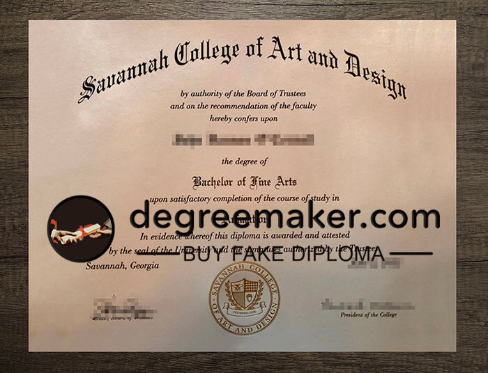 fake Savannah College of Art and Design degree