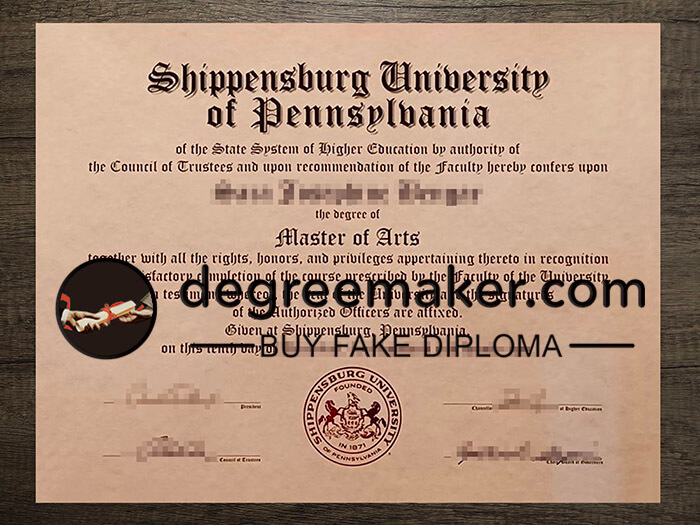 phony Shippensburg University of Pennsylvania diploma