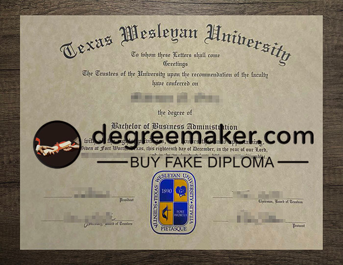 buy fake Texas Wesleyan University degree