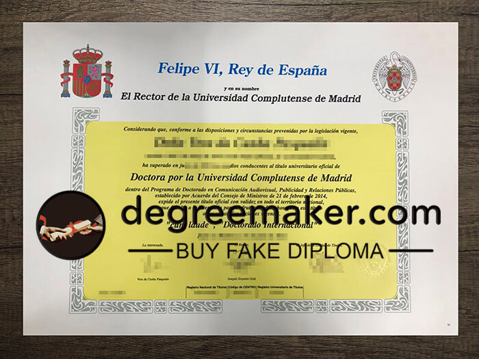 order fake Universidad Complutense de Madrid diploma