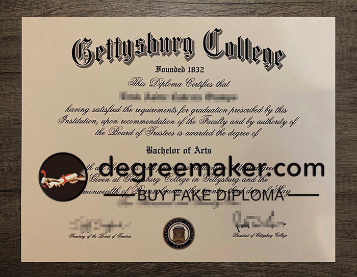 buy fake Gettysburg College degree