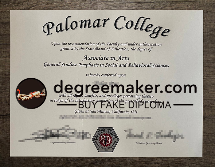 buy fake Palomar College degree