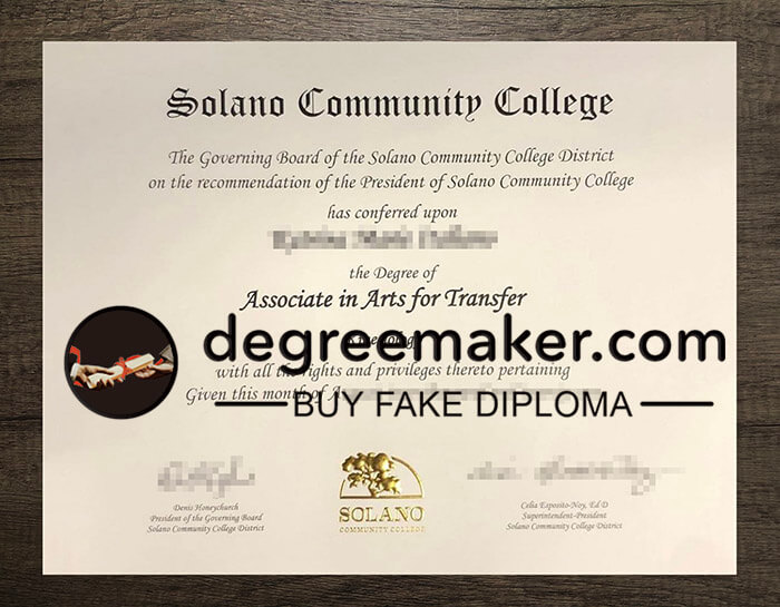 buy fake Solano Community College degree