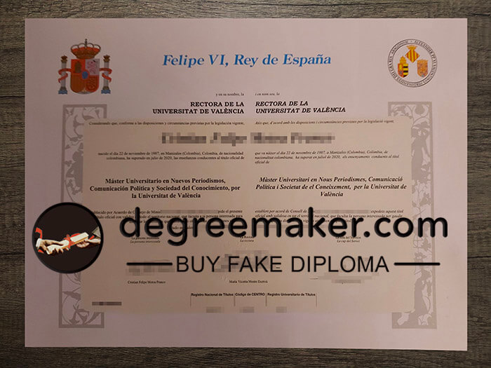 buy fake Universitat de València diploma
