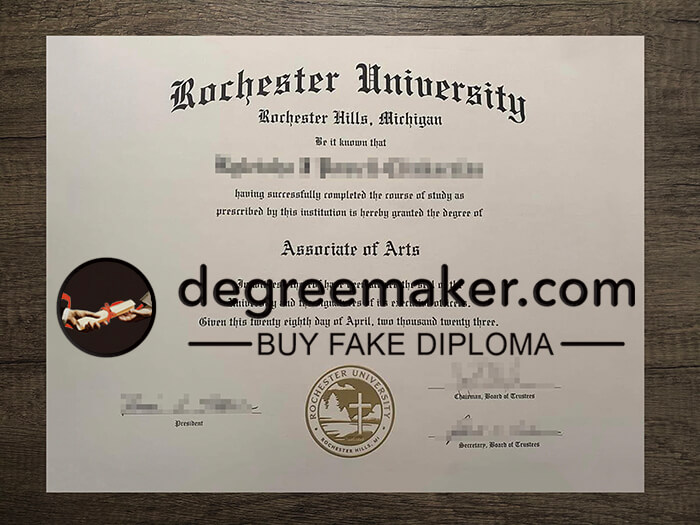 fake Rochester University diploma