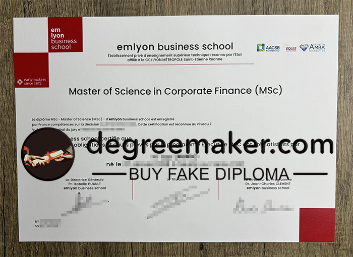 buy fake Emlyon Business School degree