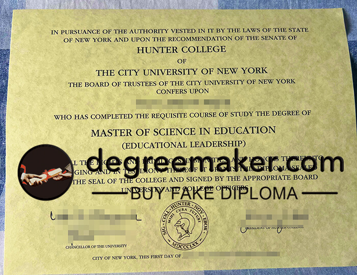 buy fake Hunter College degree