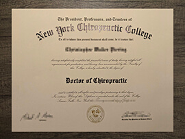 Get replacement New York Chiropractic College degree online.